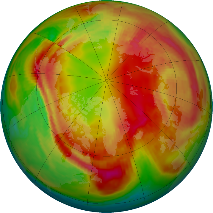Arctic ozone map for 15 February 1982